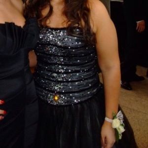 Black Beaded Prom Dress
